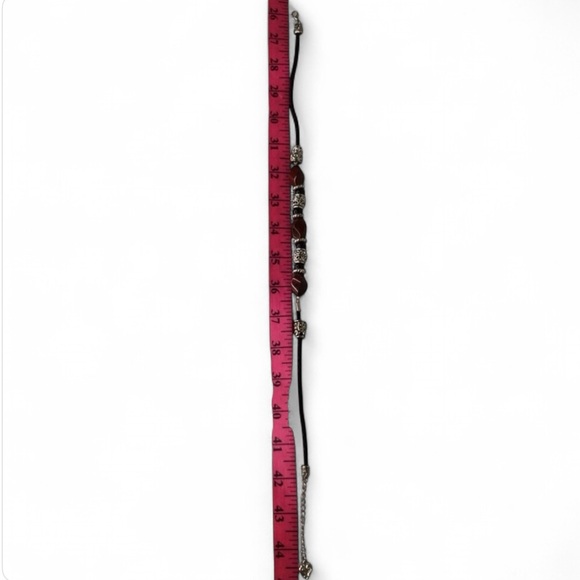 Vintage Red Jasper Necklace – Artisan Silver Accents on Braided Cord - Picture 12 of 13